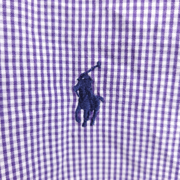 RALPH LAUREN Men's Purple Checkered Button-Down Dress Shirt 16 1/2 - Picture 3 of 10
